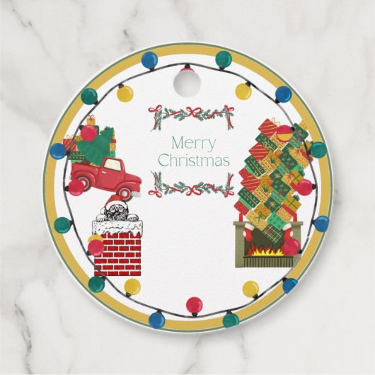 メリークリスマスカスタマイズ可能なギフトのネクタイラベル フェイバータグ (裏面)