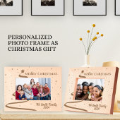 メリークリスマスカスタマイズ可能なファミリー名写真 レーザー彫刻フレーム