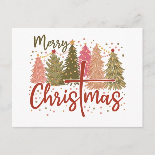 メリークリスマスカスタマイズ可能な休日はがき シーズンポストカード (正面)