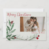 メリークリスマスカスタマイズ可能な緑のクリスマス 招待状 (正面)