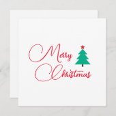 メリークリスマスカスタマイズ可能フラットホリデーカード (正面/裏面)