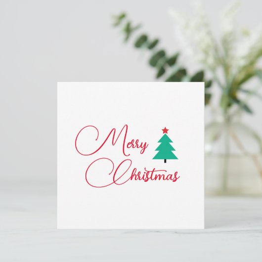 メリークリスマスカスタマイズ可能フラットホリデーカード (スタンド正面)