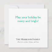 メリークリスマスカスタマイズ可能フラットホリデーカード (裏面)