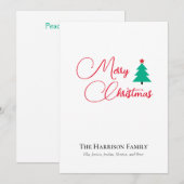 メリークリスマスカスタマイズ可能フラットホリデーカード シーズンカード (正面/裏面)