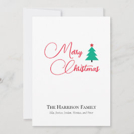 メリークリスマスカスタマイズ可能フラットホリデーカード シーズンカード