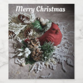 メリークリスマスカスタマイズ可能ラベル ワインラベル (シングルラベル)