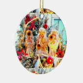 メリークリスマスカスタマイズ天使 セラミックオーナメント (右)