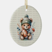 メリークリスマスカスタムのクマと写真 セラミックオーナメント (右)