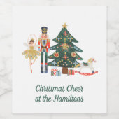 メリークリスマスカスタムのクラッカーのワインラベル ワインラベル (シングルラベル)