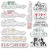 メリークリスマスカスタムのクリスマスカットビニールのシール シール (正面)