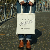 メリークリスマスカスタムのシルバースノーフレーク トートバッグ