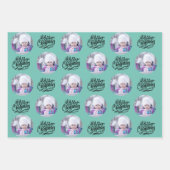 メリークリスマスカスタムの写真3セット ラッピングペーパーシート (正面3)