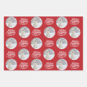 メリークリスマスカスタムの写真3セット ラッピングペーパーシート (正面2)