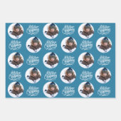 メリークリスマスカスタムの写真3セット ラッピングペーパーシート (正面)