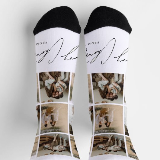 メリークリスマスカスタムの地球に優しプレミアムクルー ソックス (上部)