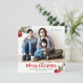 メリークリスマスカスタムの家族の写真 シーズンカード (スタンド正面)