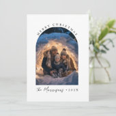 メリークリスマスカスタムの家族の写真 シーズンカード (スタンド正面)