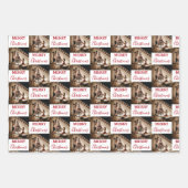 メリークリスマスカスタムの家族の写真 ラッピングペーパーシート (正面)