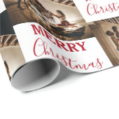 メリークリスマスカスタムの家族の写真 ラッピングペーパー (ロールコーナー)