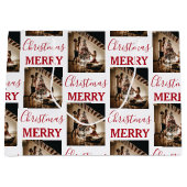 メリークリスマスカスタムの家族の写真 ラージペーパーバッグ (正面)