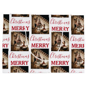 メリークリスマスカスタムの家族の写真 ラージペーパーバッグ (裏面)