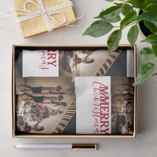 メリークリスマスカスタムの家族の写真 薄葉紙 (ギフト)