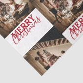 メリークリスマスカスタムの家族の写真 薄葉紙 (詳細)