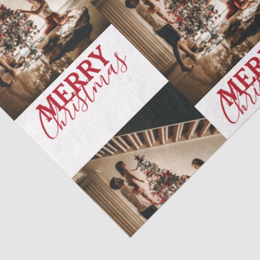 メリークリスマスカスタムの家族の写真 薄葉紙 (詳細)