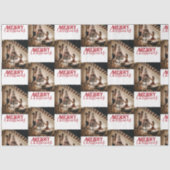 メリークリスマスカスタムの家族の写真 薄葉紙 (正面)