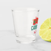 メリークリスマスカスタムの家族の名前 ショットグラス (左)