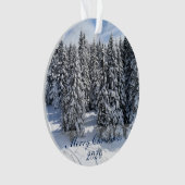 メリークリスマスカスタムの文字写真 オーナメント (正面)