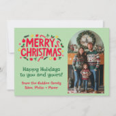 メリークリスマスカスタムアーチフォトクリスマスホリデー シーズンカード (正面)