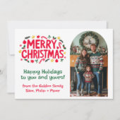 メリークリスマスカスタムアーチフォトクリスマスモダン シーズンカード (正面)