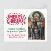 メリークリスマスカスタムアーチ写真クリスマス シーズンポストカード (正面)