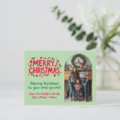 メリークリスマスカスタムアーチ写真クリスマス シーズンポストカード (スタンド正面)