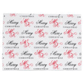 メリークリスマスカスタムイニシャルクリスマス ラージペーパーバッグ (裏面)
