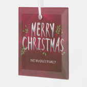 メリークリスマスカスタムオーナメント ガラスオーナメント (正面左)