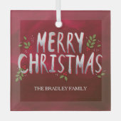 メリークリスマスカスタムオーナメント ガラスオーナメント (正面)