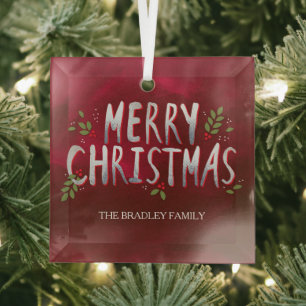 メリークリスマスカスタムオーナメント ガラスオーナメント