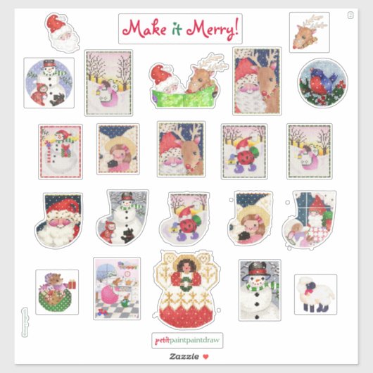 メリークリスマスカスタムカットビニールステッカーII シール (シート)