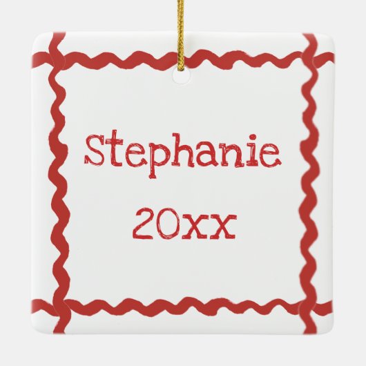 メリークリスマスカスタムサンタ&ペットかわいい動物 セラミックオーナメント (裏面)