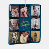 メリークリスマスカスタムフォトコラージセラミックオルナ セラミックオーナメント (右)