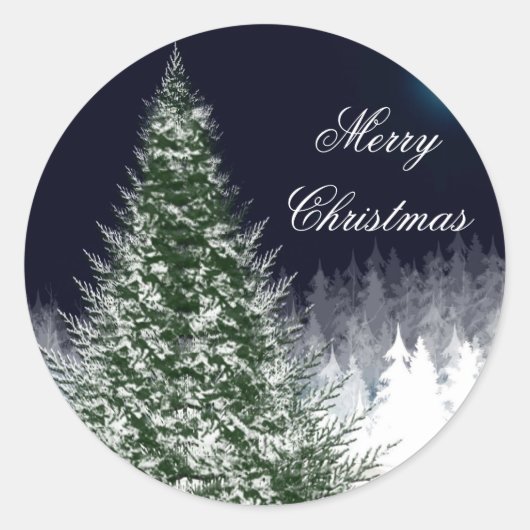 メリークリスマスカスタムホリデーカード封筒用シール ラウンドシール (正面)