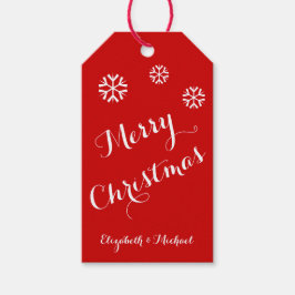 メリークリスマスカスタムホリデーレッドグリーンギフトラベル ギフトタグ