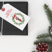 メリークリスマスカスタムメッセージくるみ割りリース ギフトタグ