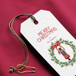 メリークリスマスカスタムメッセージくるみ割りリース ギフトタグ