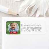 メリークリスマスカスタム写真年 – グリーンレッド ラベル (インサイチュ)