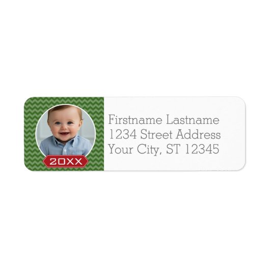 メリークリスマスカスタム写真年 – グリーンレッド ラベル (正面)