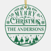 メリークリスマスカスタム家族の形見 セラミックオーナメント (正面)