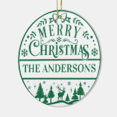 メリークリスマスカスタム家族の形見 セラミックオーナメント (左)